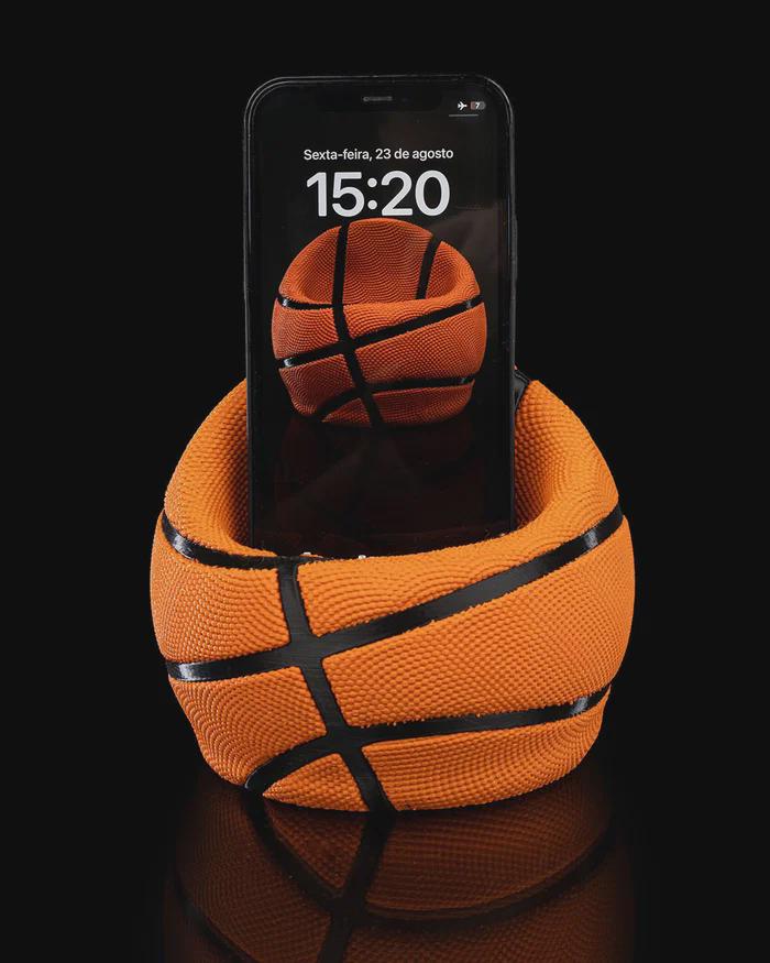 Basketball Phone Holder, Textured Desk Stand, 3D Printed Fan Gift - product image 2