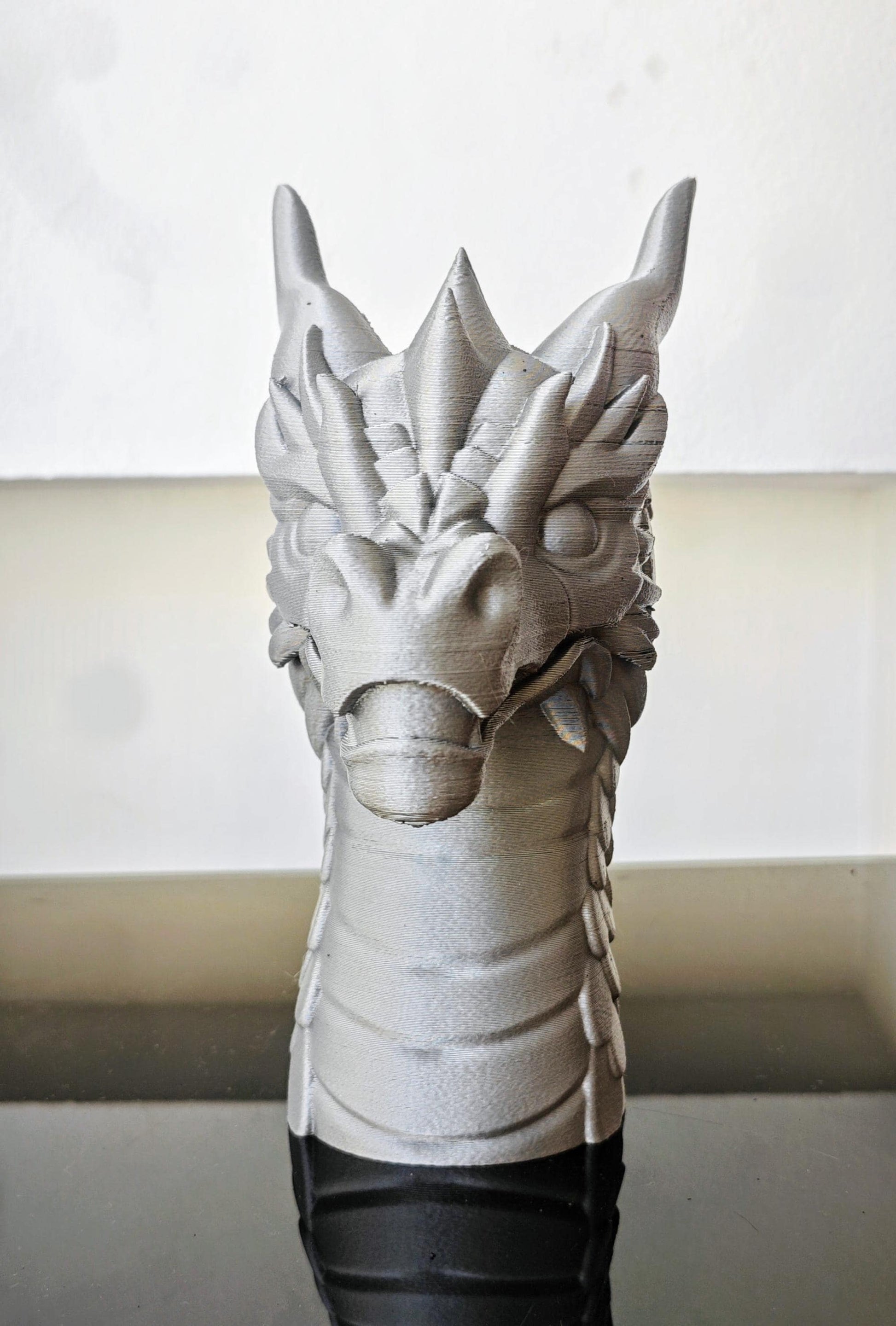 3D Printed Dragon Head Headphone Stand | Gamer Desk Decor
