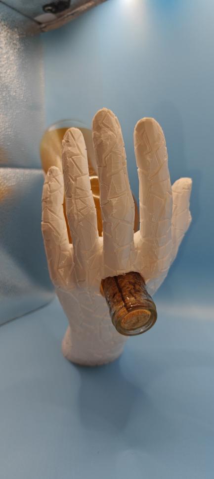 Hand Shaped Wine Bottle Holder: Modern Art Sculpture & Bar Decor - product image 3
