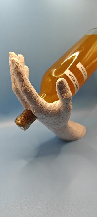 Hand Shaped Wine Bottle Holder: Modern Art Sculpture & Bar Decor - product image 6