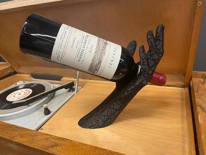 Hand Shaped Wine Bottle Holder: Modern Art Sculpture & Bar Decor - product image 10