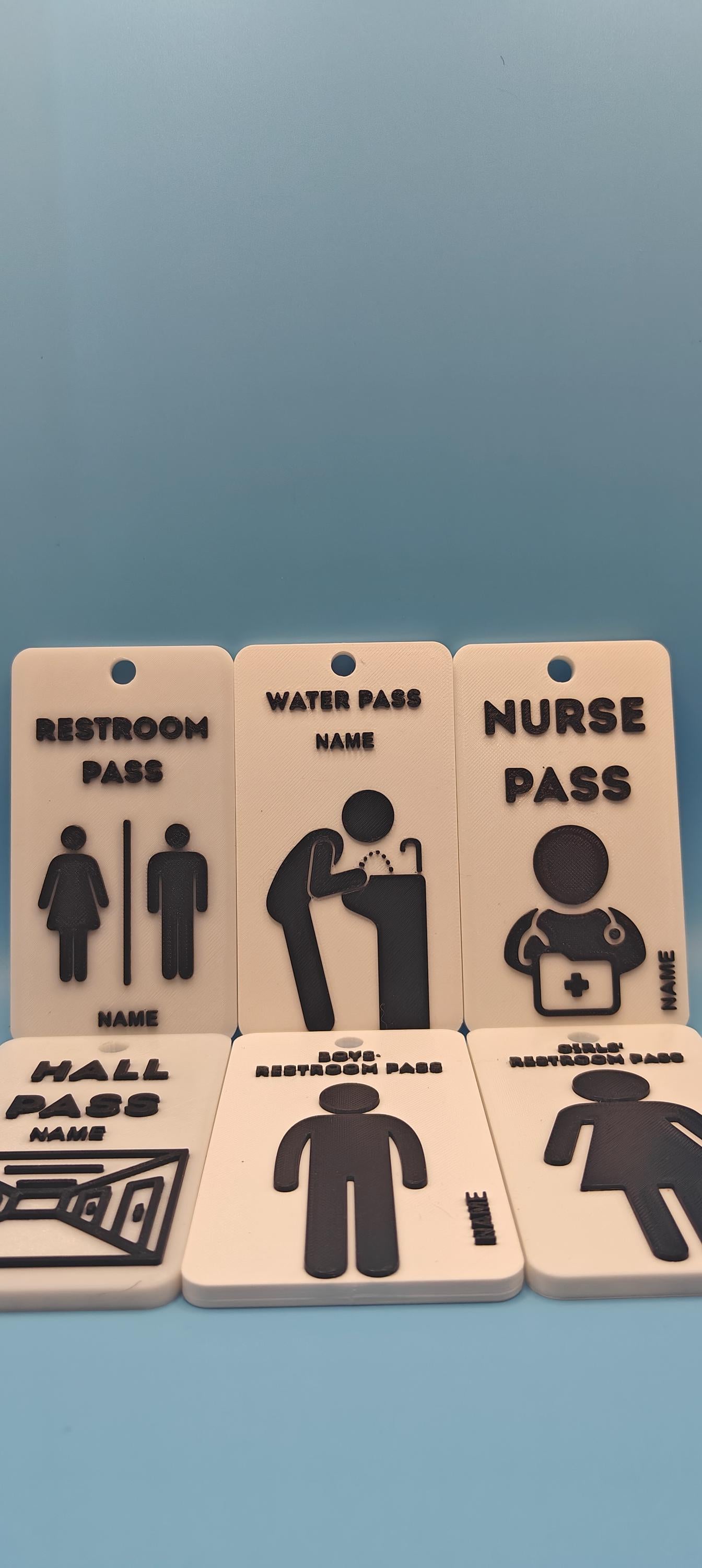 Custom School Staff Passes Lanyard Included - 6-Pack for Classroom Management