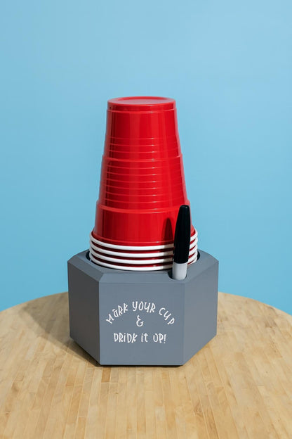 3D Printed Party Cup Holder with Marker holder - Custom Drink Organizer - product image 1