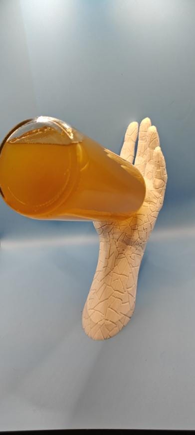 Hand Shaped Wine Bottle Holder: Modern Art Sculpture & Bar Decor - product image 5