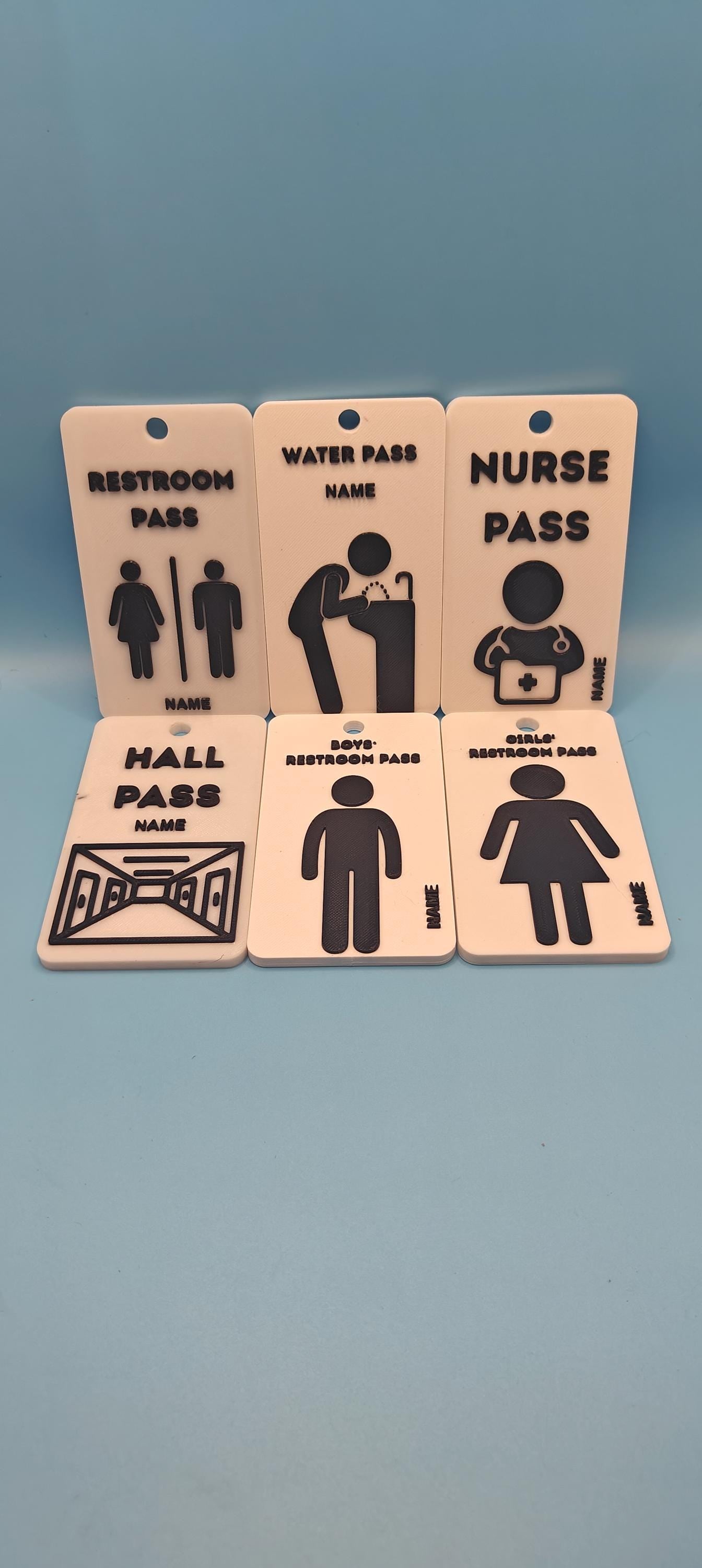 Custom School Staff Passes Lanyard Included - 6-Pack for Classroom Management