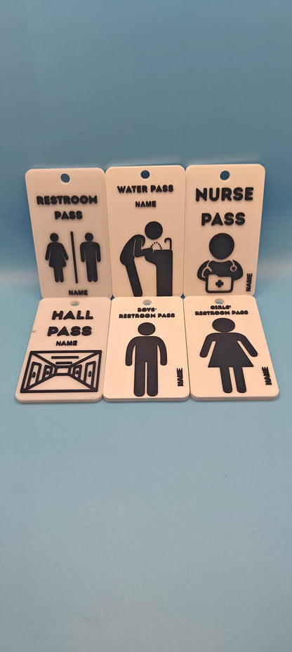Custom School Staff Passes Lanyard Included - 6-Pack for Classroom Management