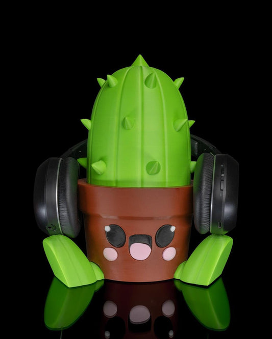 Kawaii Cactus Headphone Stand – 3D Printed Anime Desk Decor