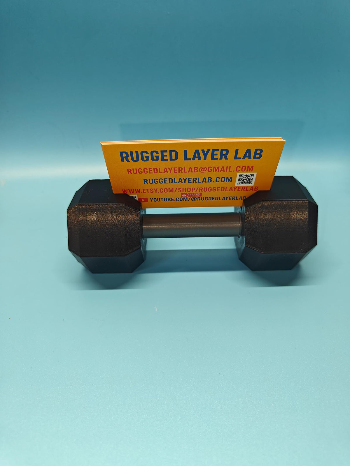 Dumbbell Business Card Holder – 3D Printed Gym Desk Organizer - product image 4