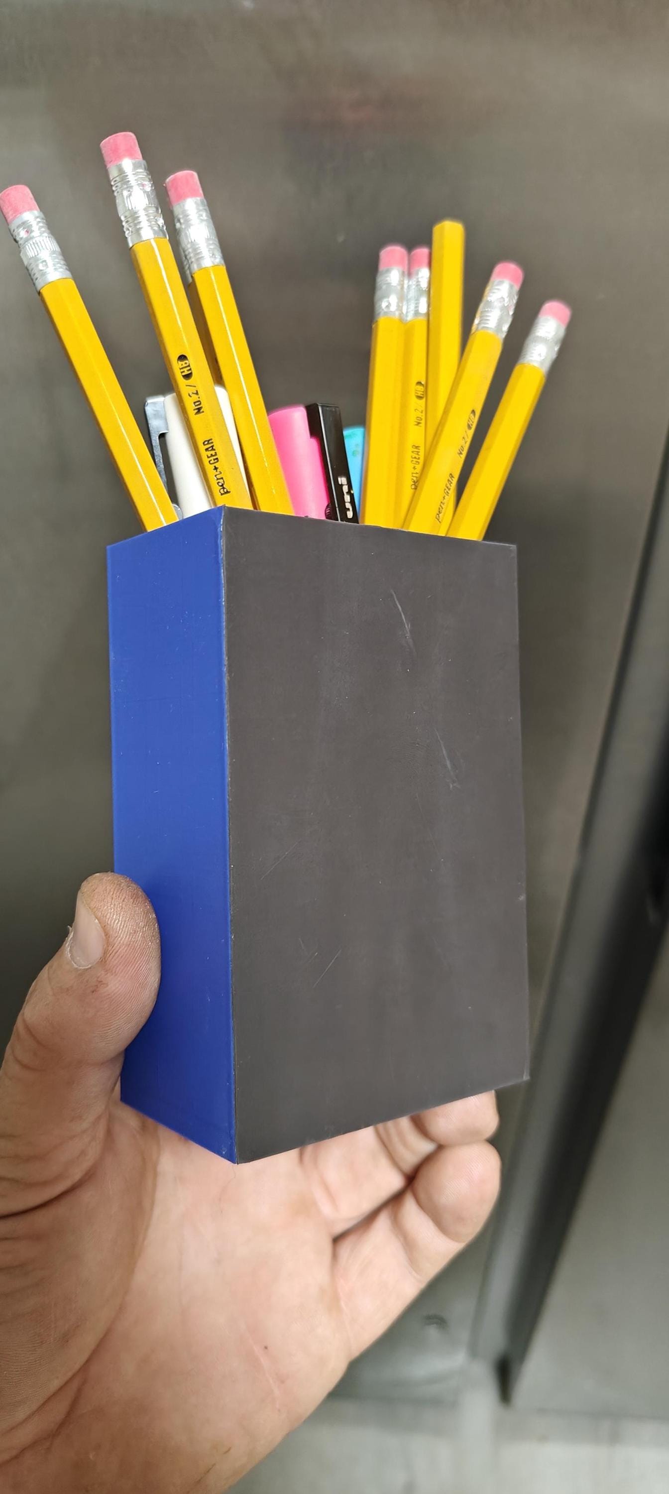 Building Block Pencil Holder – Colorful Desk Organizer with Optional Magnets - product image 2