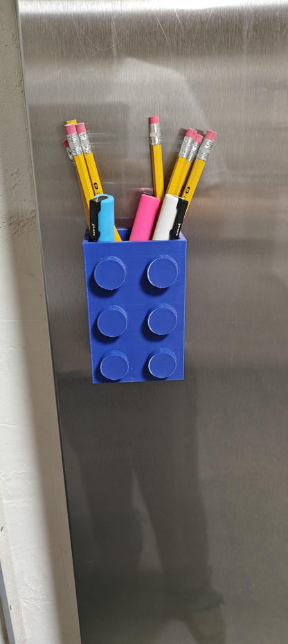 Building Block Pencil Holder – Colorful Desk Organizer with Optional Magnets - product image 3