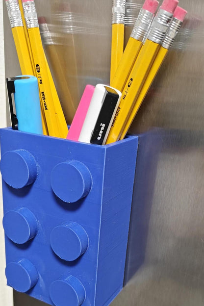 Building Block Pencil Holder – Colorful Desk Organizer with Optional Magnets - product image 4