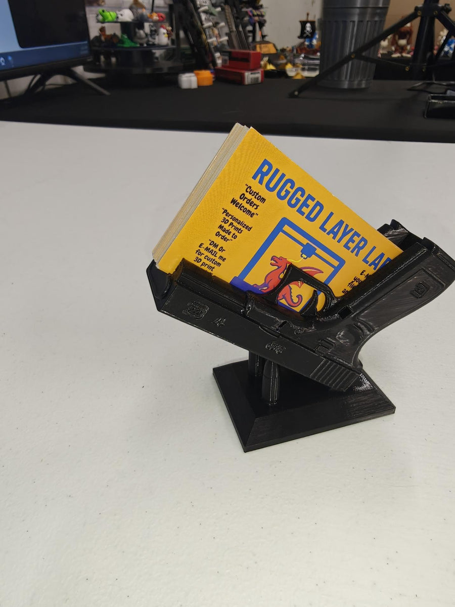 Glock Style Business Card Holder | Desk Display | Gun-Inspired Office Organizer | Custom Desk Decor Gift - product image 1
