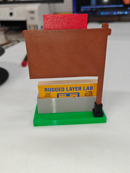 Real Estate SOLD Sign Business Card Holder | Realtor Desk Display | Removable Sold Sign | Office & Open House Decor
