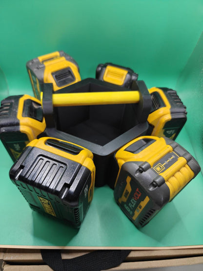 6-Slot Wall-Mount Organizer for 20V/60V Tool Batteries – Holds 6 Batteries Securely