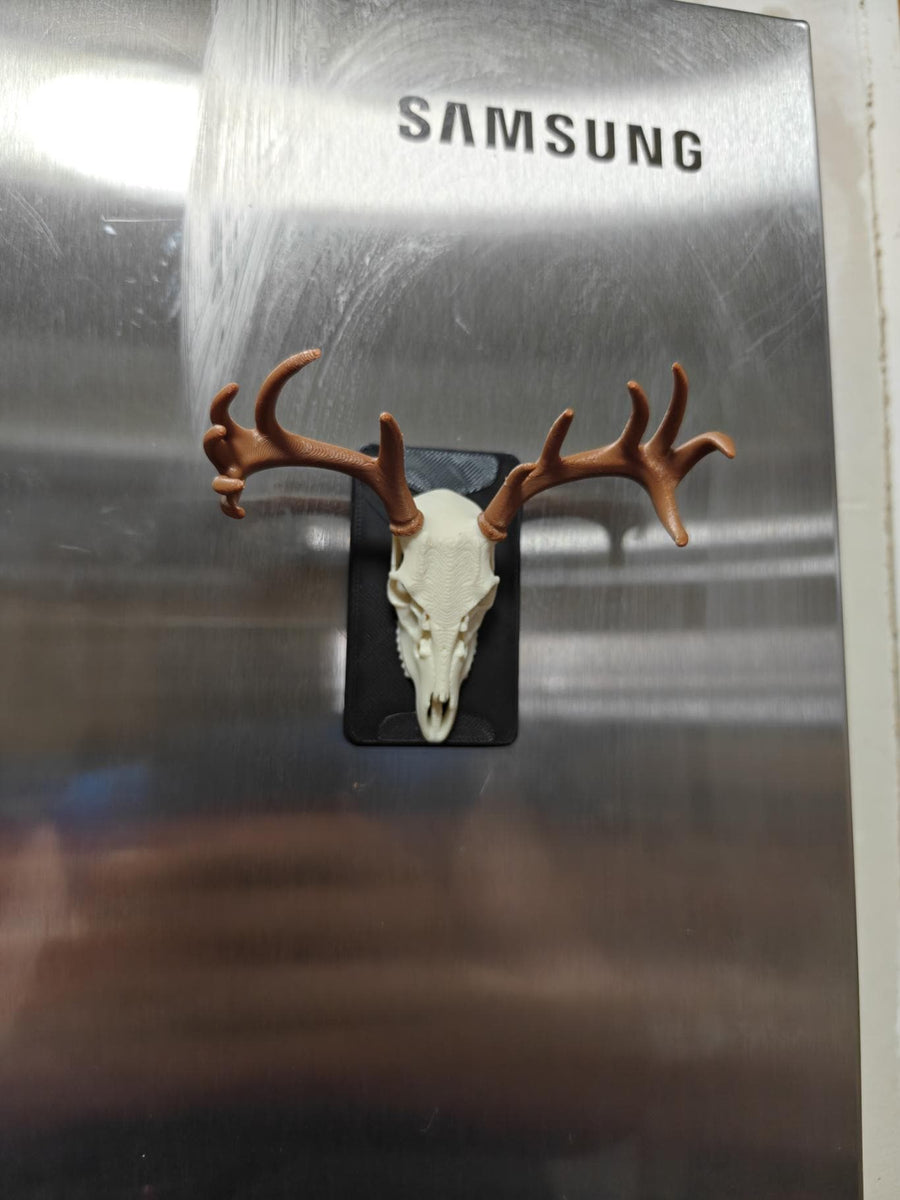 3D Printed Deer Skull Magnet | Rustic Cabin Decor