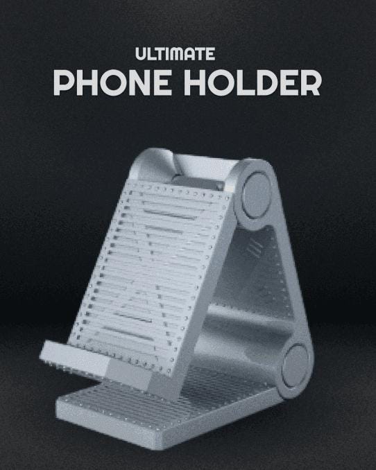 3D Printed Phone Stand, Modern Desk Holder, Solid Color Phone Dock - product image 3