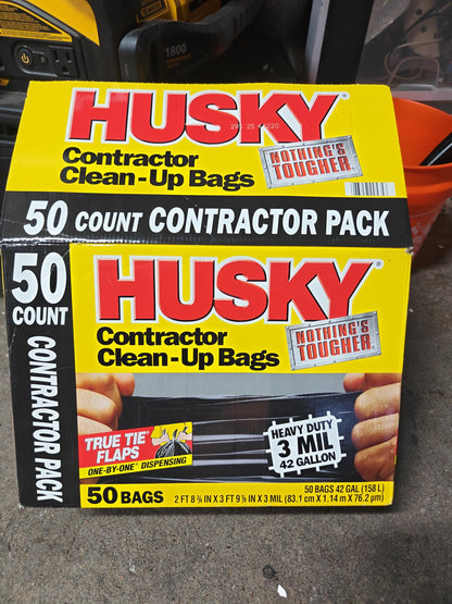 Contractor Bag Roll Holder Wall Mount, Fits Husky 42 Gallon 50 Count Bags, Garage Shop Trailer Trash Bag Dispenser