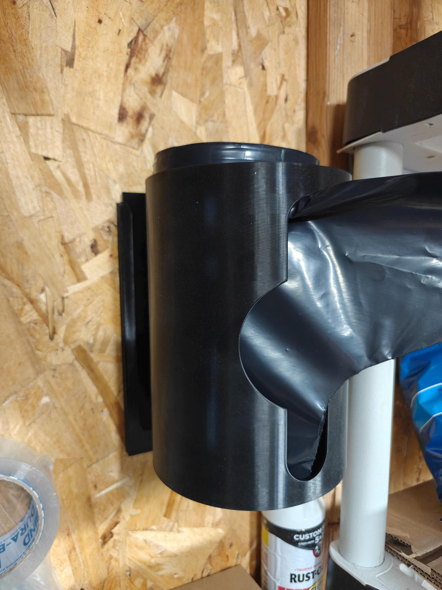 Contractor Bag Roll Holder Wall Mount, Fits Husky 42 Gallon 50 Count Bags, Garage Shop Trailer Trash Bag Dispenser