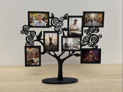 3D Printed Family Photo Tree Display, Tabletop Keepsake Frame - product image 1