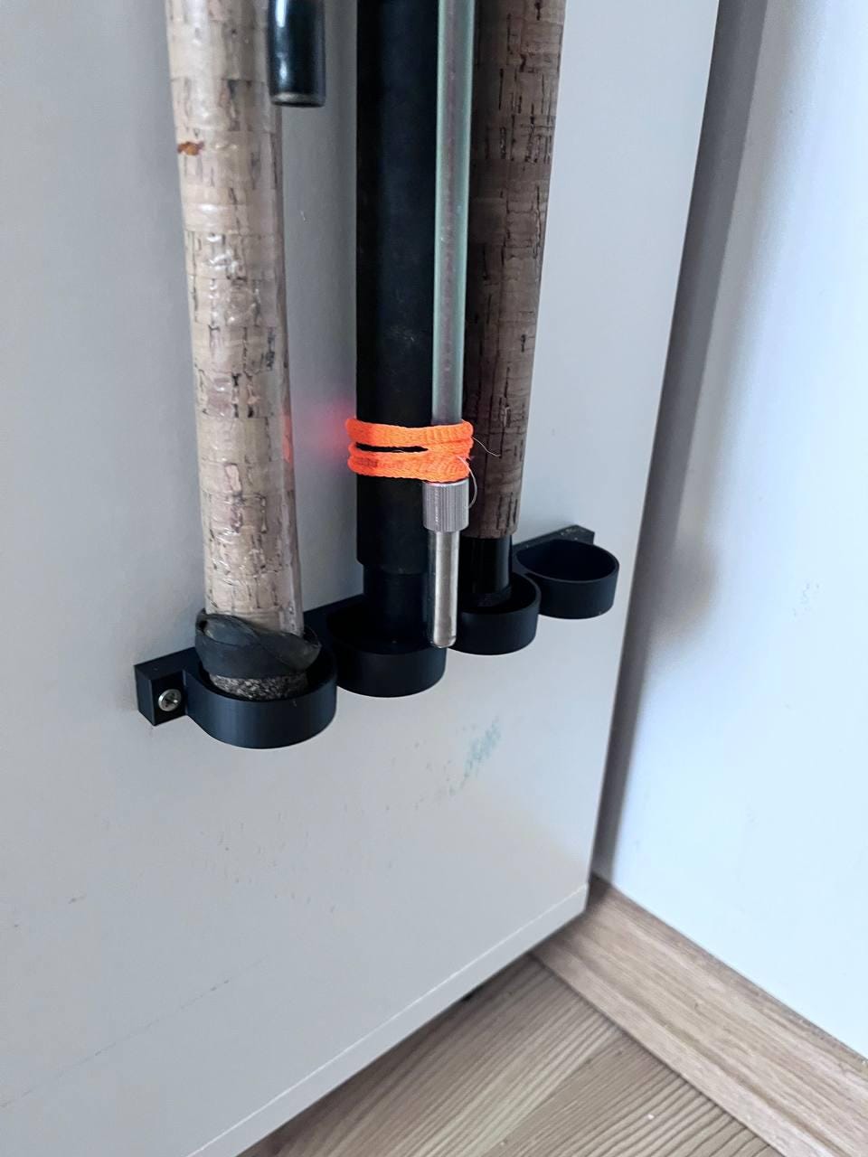 3D Printed Fishing Rod Holder, 4 Rod Vertical Wall Mount Storage Organizer - product image 4