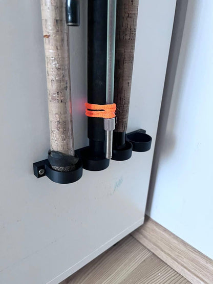 3D Printed Fishing Rod Holder, 4 Rod Vertical Wall Mount Storage Organizer - product image 4