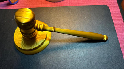 3D Printed Gavel and Sound Block, Gold Courtroom Prop, Lawyer Gift - product image 6