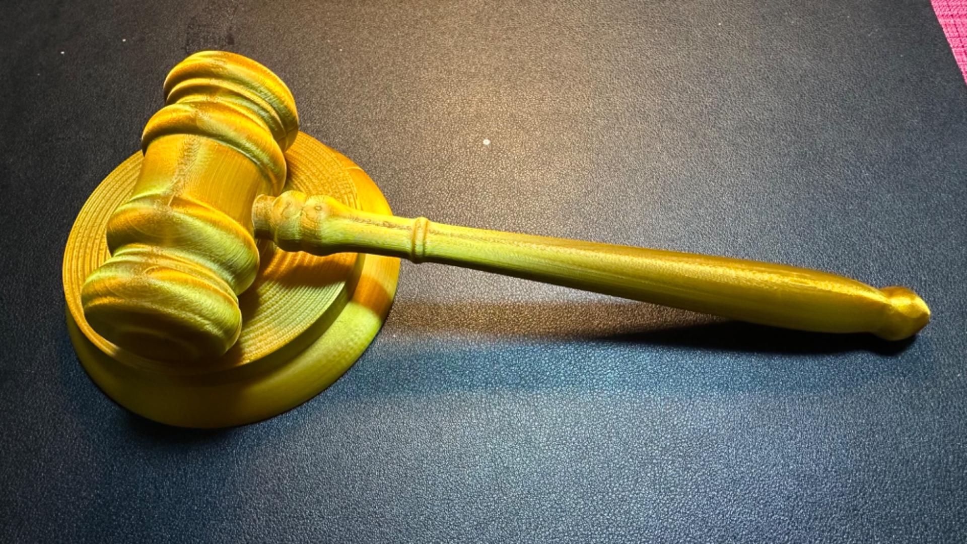 3D Printed Gavel and Sound Block, Gold Courtroom Prop, Lawyer Gift - product image 5