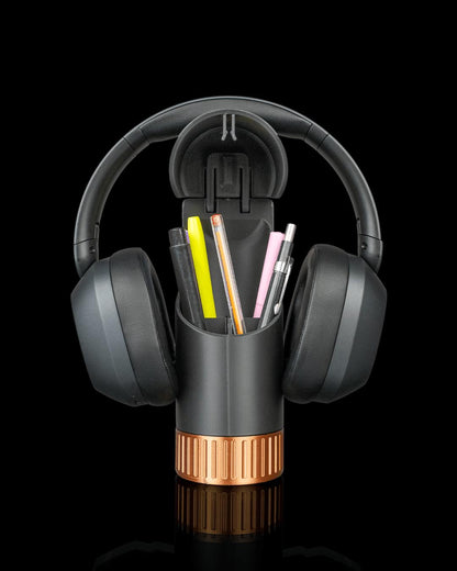 Curved Headphone Holder Desk Caddy – Gaming Headset Stand with Pen, Tool & Accessory Organizer