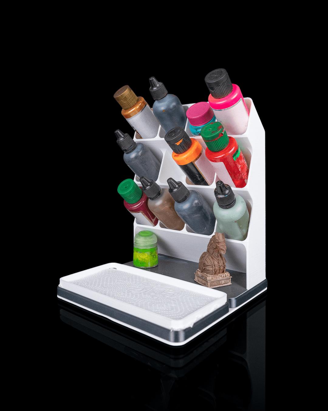 Painter’s Station Desk Organizer, Hobby Paint Bottle Holder with Drying Rack, Painting Storage Stand - product image 6