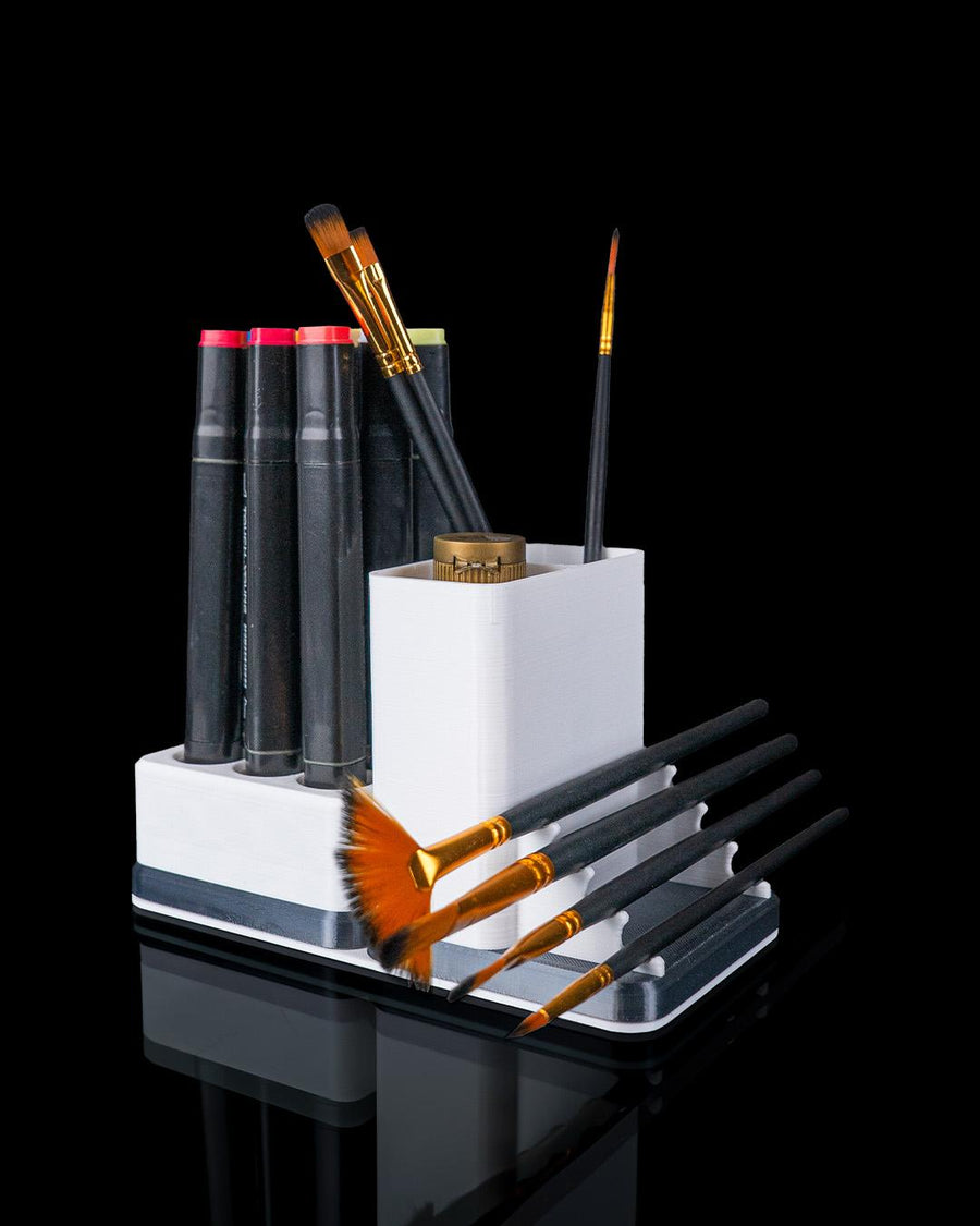 Painter’s Tools Desk Organizer, Paint Brush Holder, Paint Marker Storage, Hobby Desk Organizer, Miniature Painting Tool Caddy