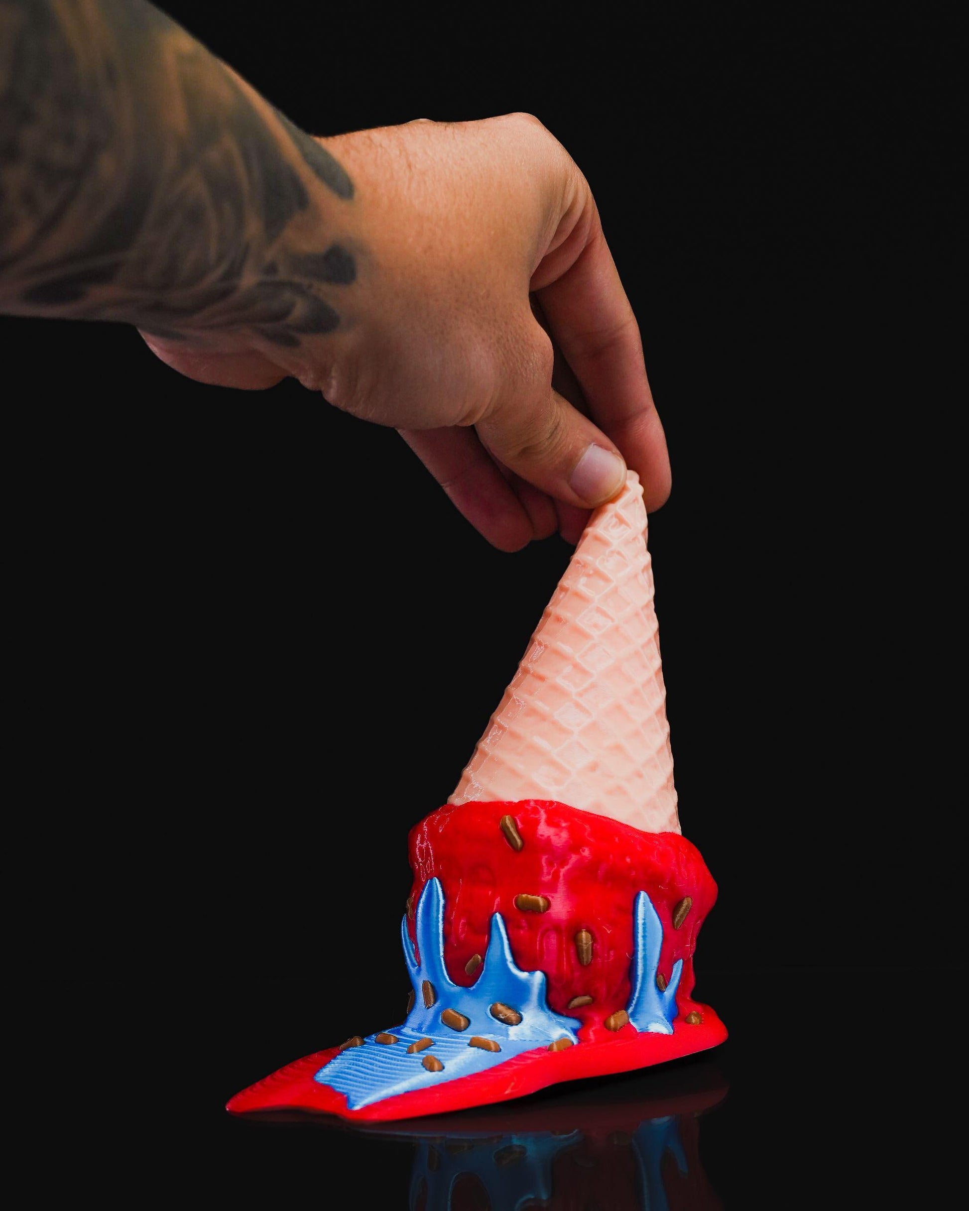 3D Printed Melting Ice Cream Cone Door Stopper, Novelty Home Decor Wedge - product image 4