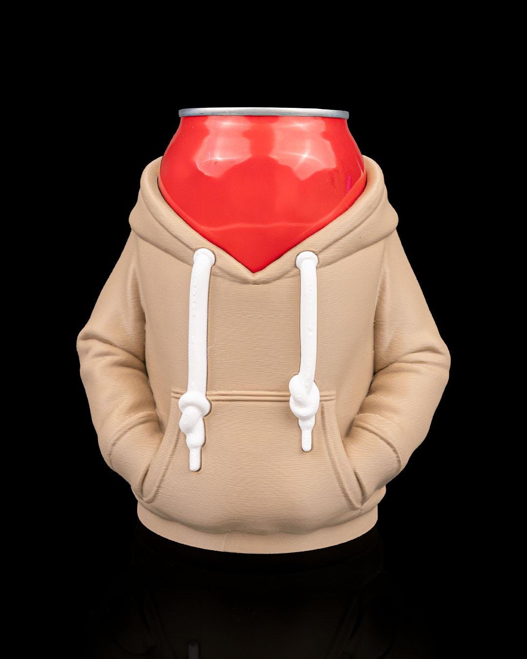 3D Printed Hoodie Can Holder, Novelty Drink Sleeve, Desk Decor Accessory - product image 1