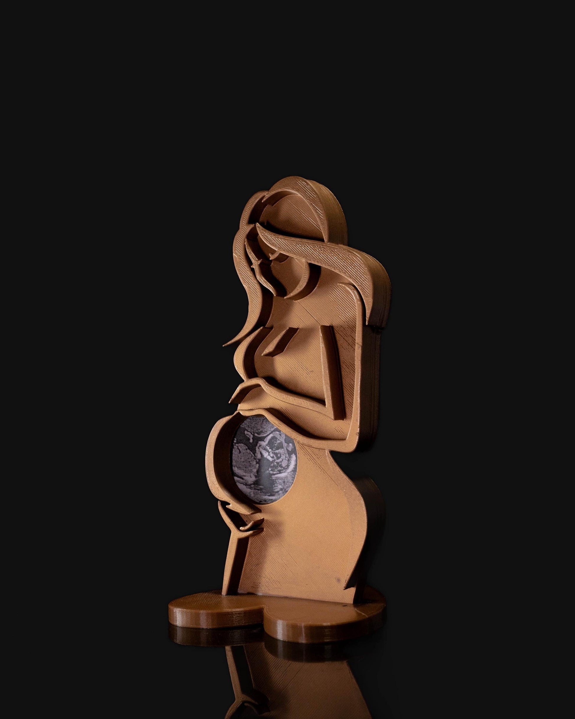 Future Mama Ultrasound Holder, 3D Printed Expecting Mother Silhouette Stand - product image 6