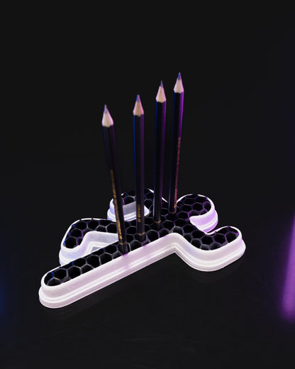3D Printed Chalk Outline Pencil Holder, Honeycomb Desk Organizer, Office Decor - product image 4