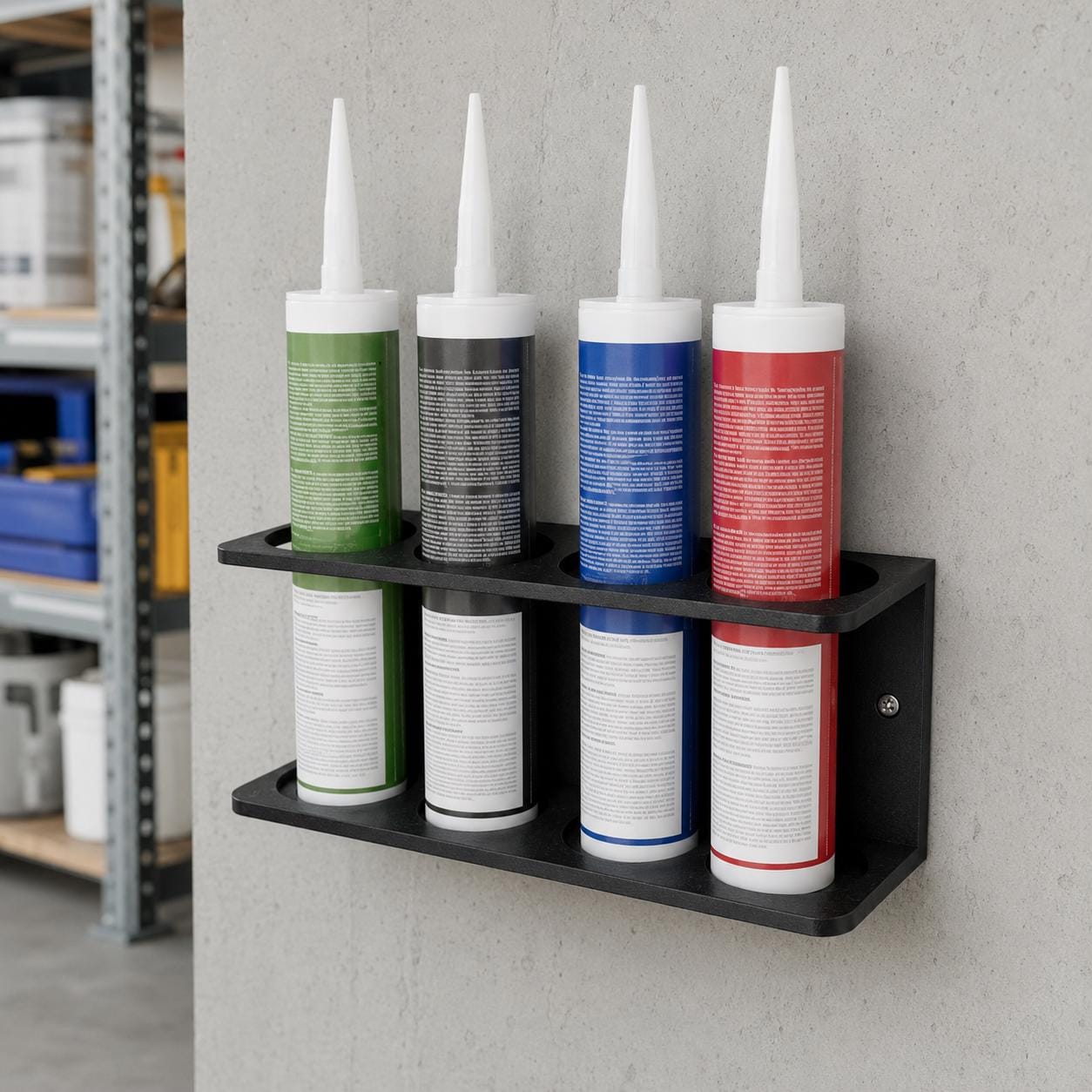 Caulk Tube Wall Holder – 4-Slot Sealant and Construction Adhesive Organizer - product image 3