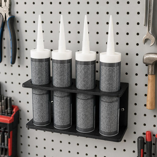 Wall Mounted Caulk Tube Holder, Garage Caulk Organizer, Sealant Tube Storage Rack, Workshop Adhesive Cartridge Holder