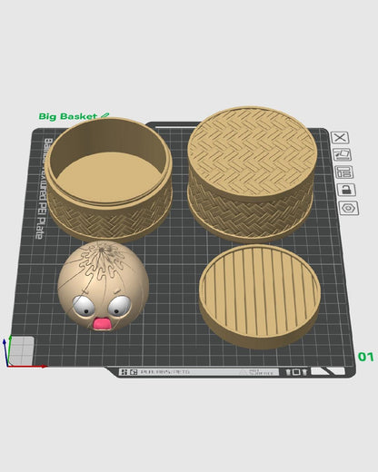 Dumpling Surprise Fidget Toy with Basket & Keychain, 3D Printed Sensory Desk Toy, Cute Food Fidget Gift - product image 9