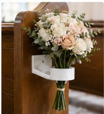 Wedding Pew Flower Holder | Bridal Aisle Bouquet Holder | Church Pew Floral Mount | Ceremony Pew Decoration | Wedding Decor