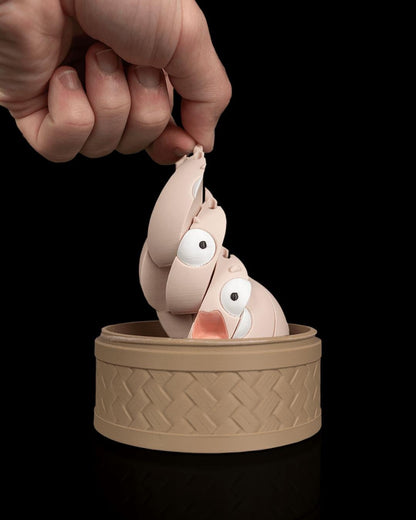 Dumpling Surprise Fidget Toy with Basket & Keychain, 3D Printed Sensory Desk Toy, Cute Food Fidget Gift - product image 1