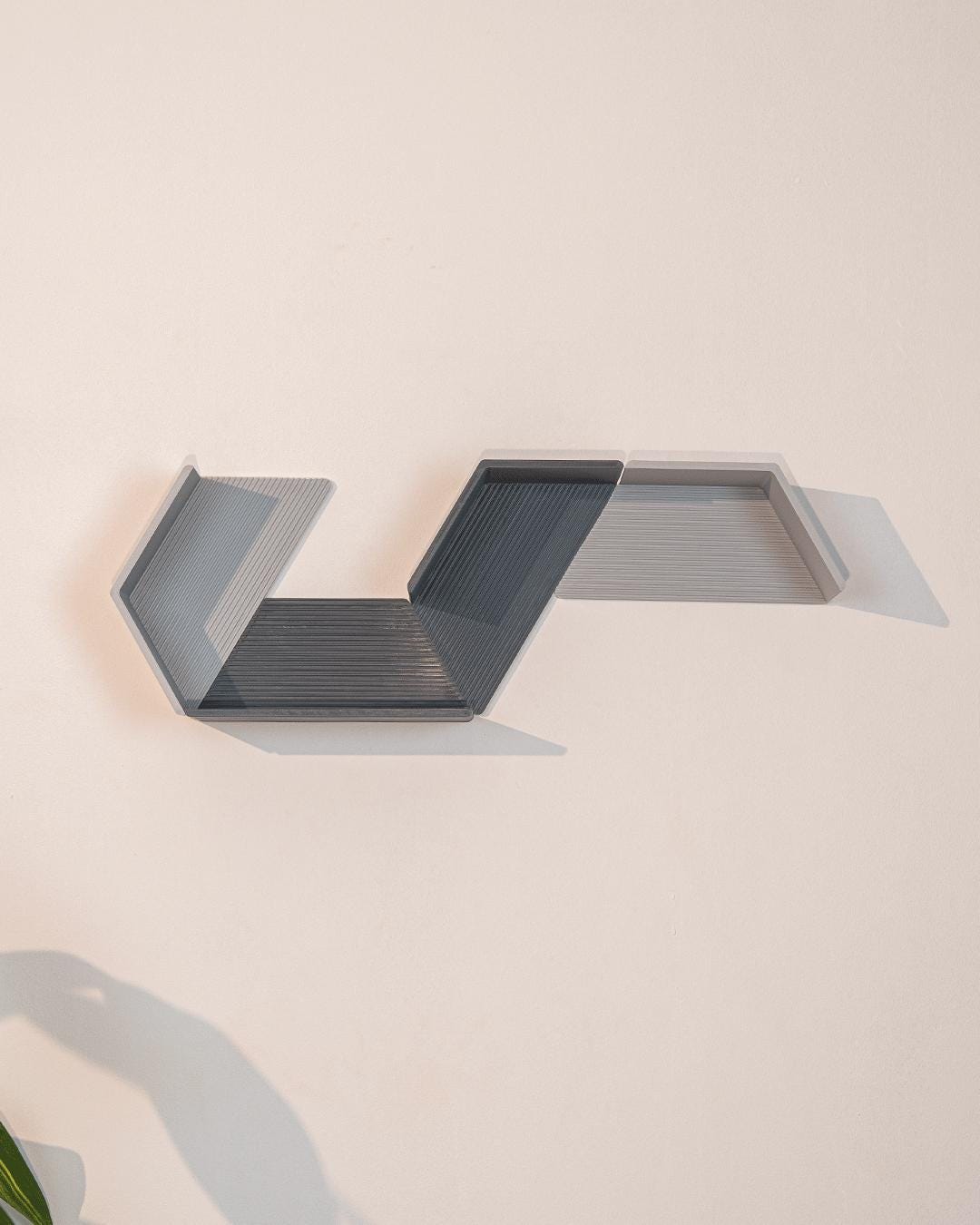 Set of 4 Modular Hexagon Wall Shelves, Geometric Floating Shelf Set, Modern 3D Printed Plant Shelves, Honeycomb Wall Decor