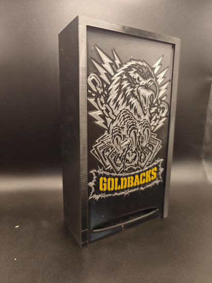 Goldbacks and money box