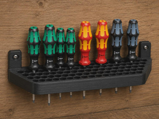 Wall-Mounted Screwdriver Holder – Small or Large Tool Organizer for Garage and Workshop