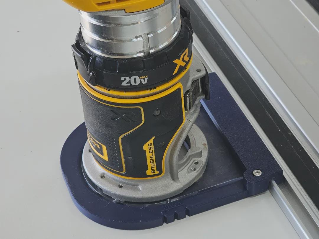 Track Adapter for DeWalt DCW600 Router | Fits Makita and Festool Guide Rails | PETG 3D Printed Router Accessory