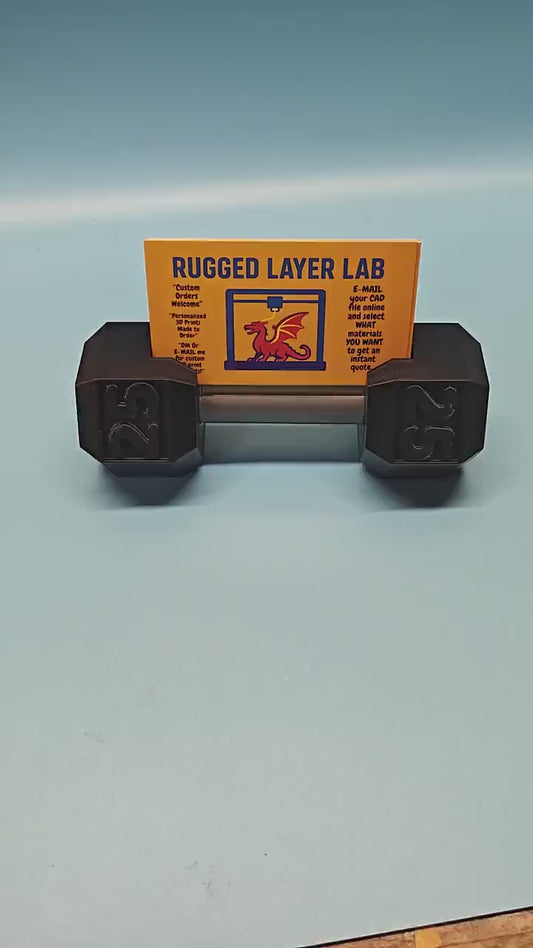 Dumbbell Business Card Holder – 3D Printed Gym Desk Organizer