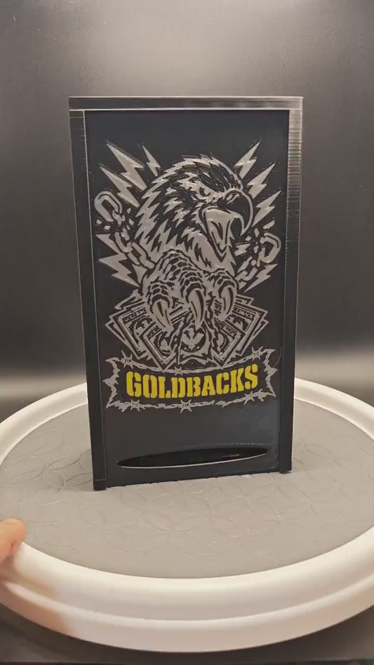 Goldbacks and money box